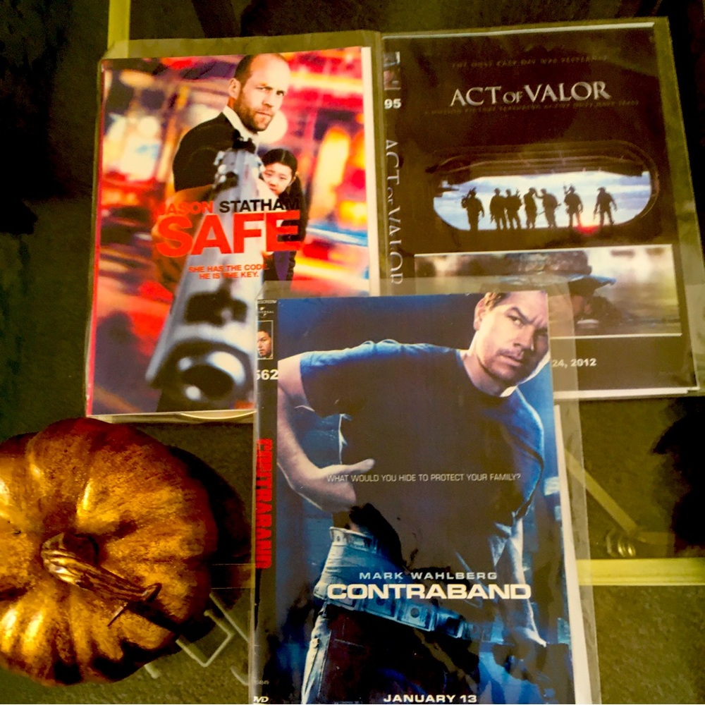 DVD Tapes - SAFE,  ACT OF VALOR,  CONTRABAND.   2012 Tapes 3/$17